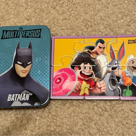 McDonald's Multiversus Double Sided Tins with Double Sided Puzzles Batman Shaggy - Picture 2 of 9